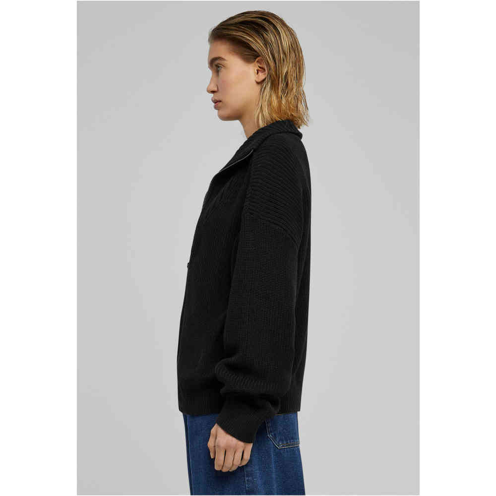 Urban Classics - Knitted Zip Cardigan Pull avec fermeture éclair - Noir